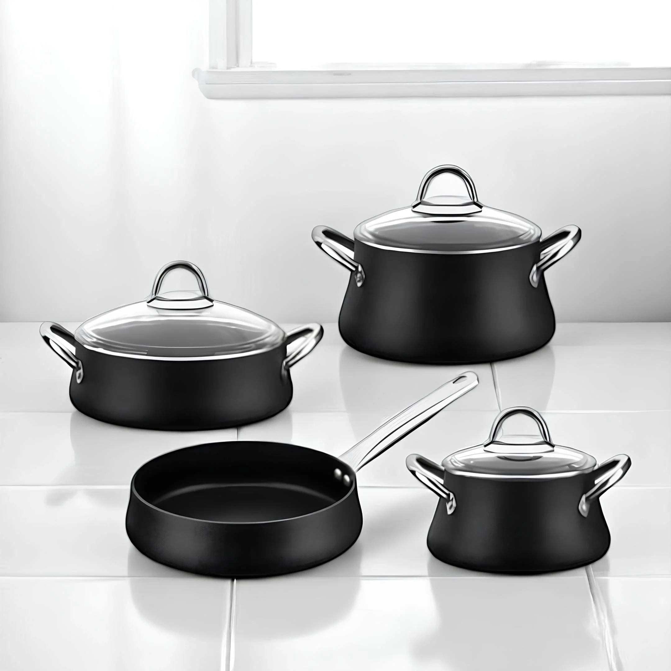 CHEF RUBENIS BESTCOOK LUXURY 7 PARÇA TENCERE SETİ SİYAH RC100