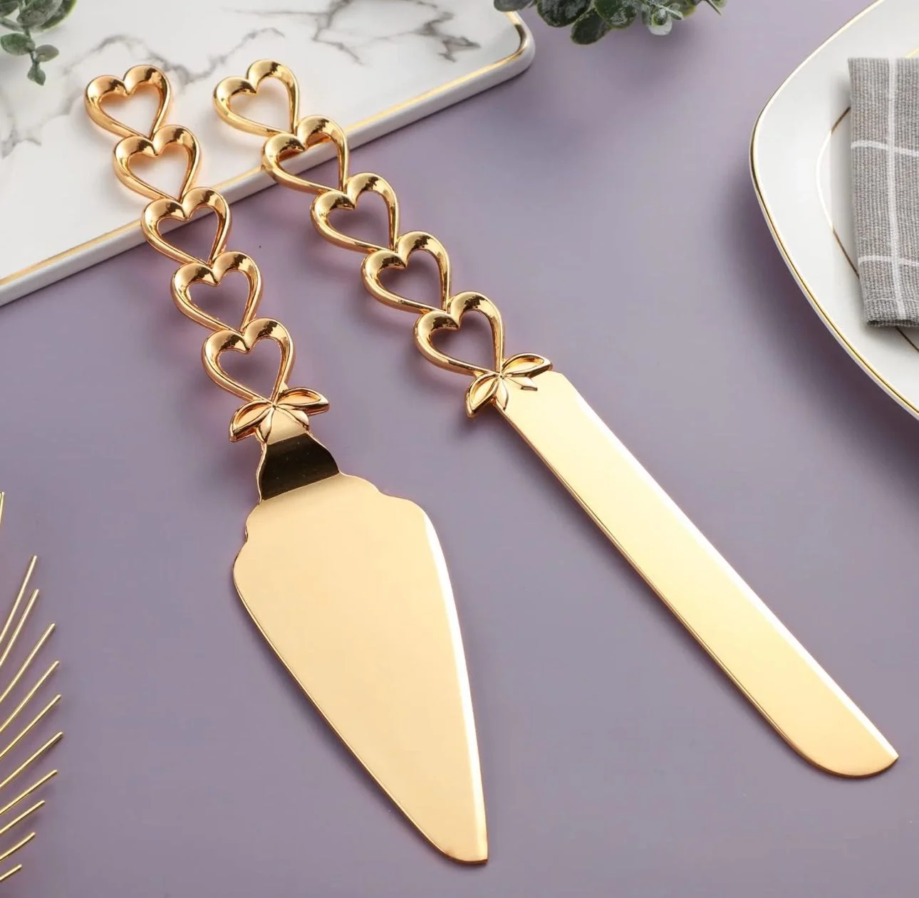 2'li Lüx Pasta Bıçak ve Spatula Seti