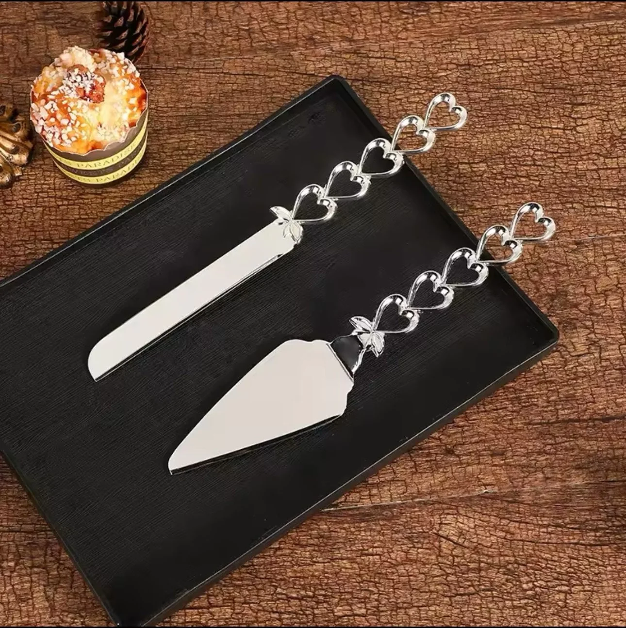 2'li Lüx Pasta Bıçak ve Spatula Seti