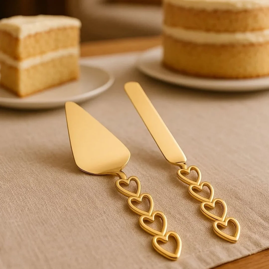 2'li Pasta Servis Seti – Altın & Gümüş Renk Seçenekli