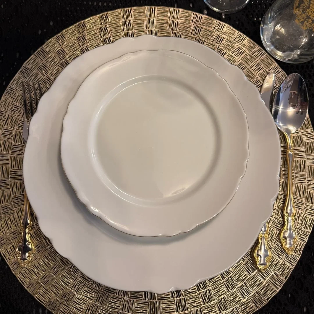 24 Parça 6 Kişilik Klasik Desenli Porselen Yemek Takımı – Barok Tarz