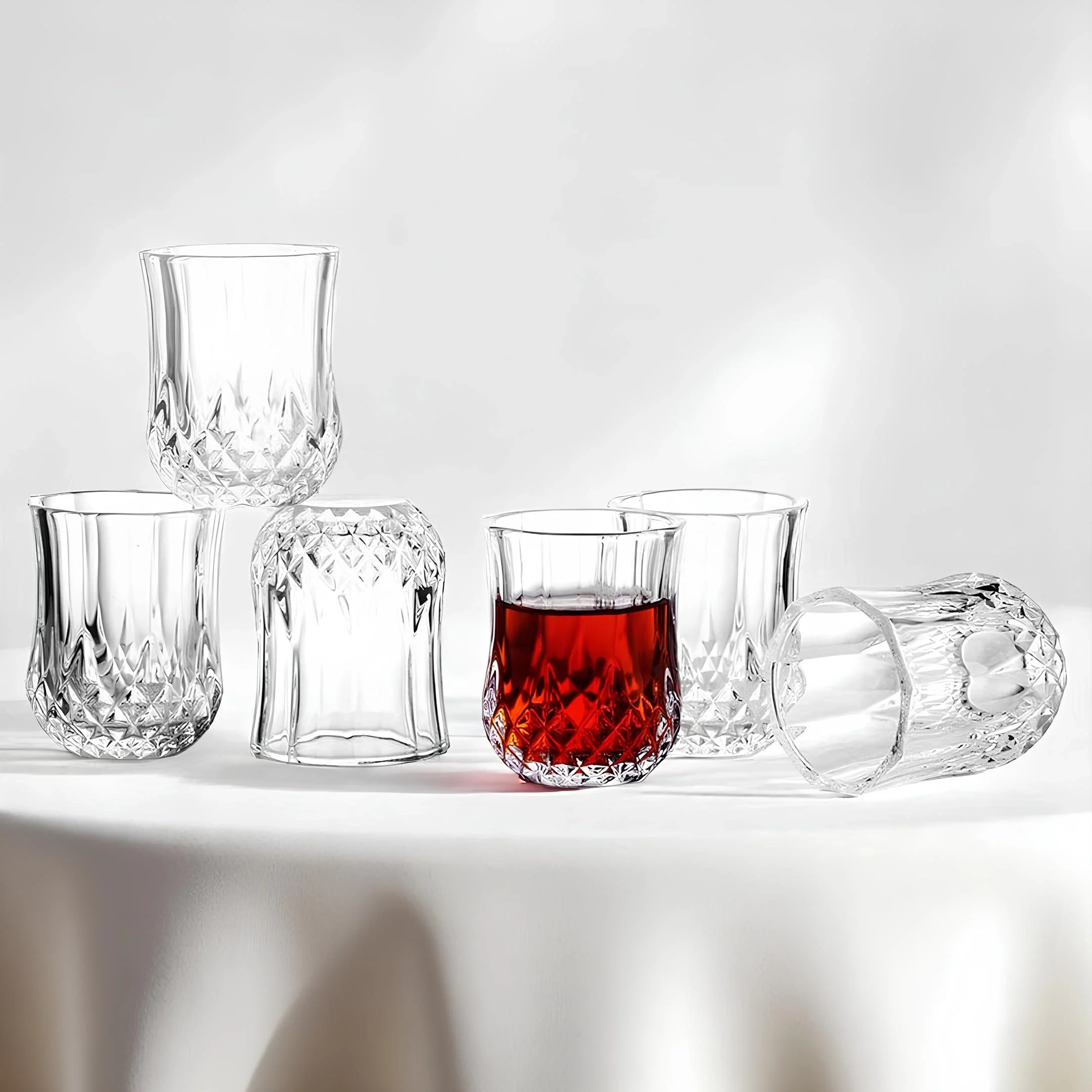 6'lı Kristal Görünümlü Kahve Yanı Bardağı Seti