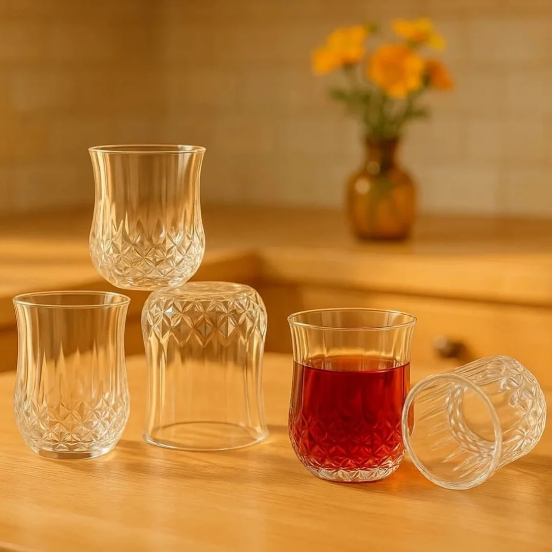 6'lı Kristal Görünümlü Kahve Yanı Bardağı Seti