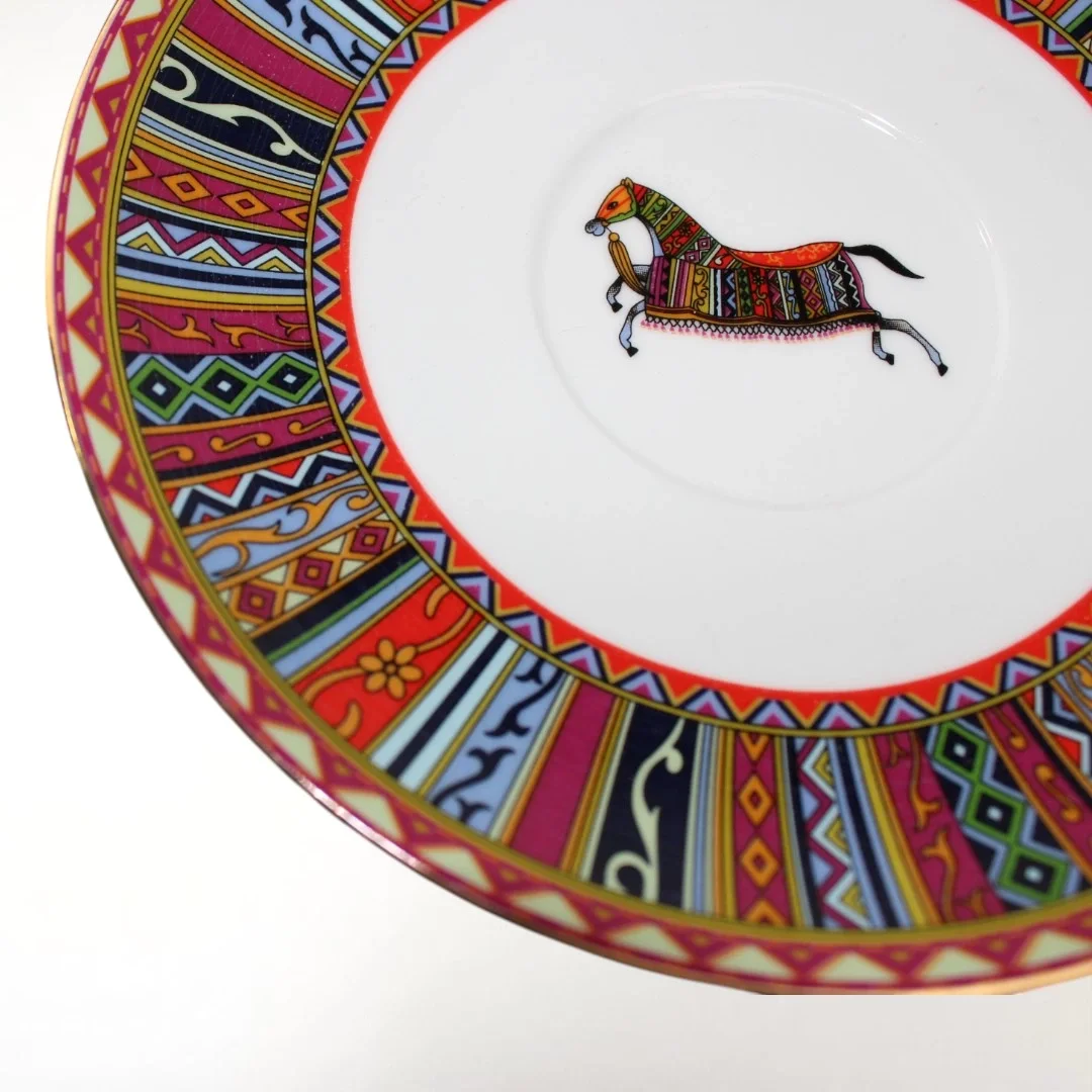 At Desenli Etnik Kahve Fincanı Takımı – 12 Parça / 6 Kişilik