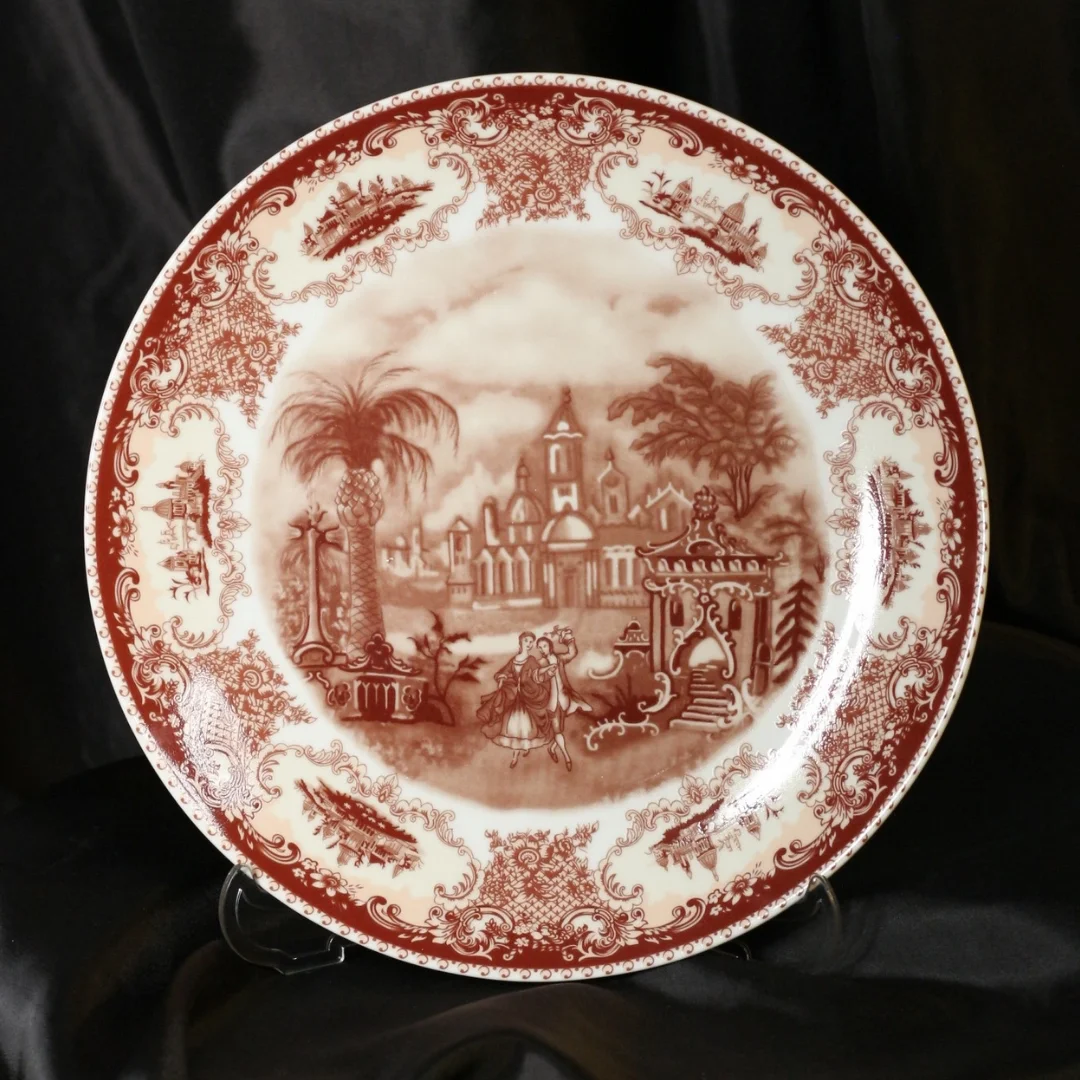 6 Kişilik 28 Parça Vintage Manzara Desenli Yemek Takımı