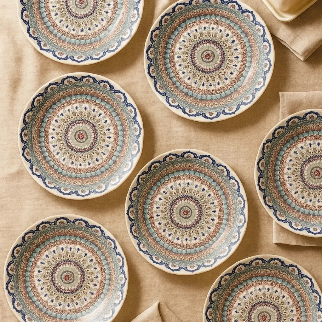 Canlı Desenleriyle Sofranıza Enerji Katın: 7 Parça Servis ve Pasta Tabağı Seti