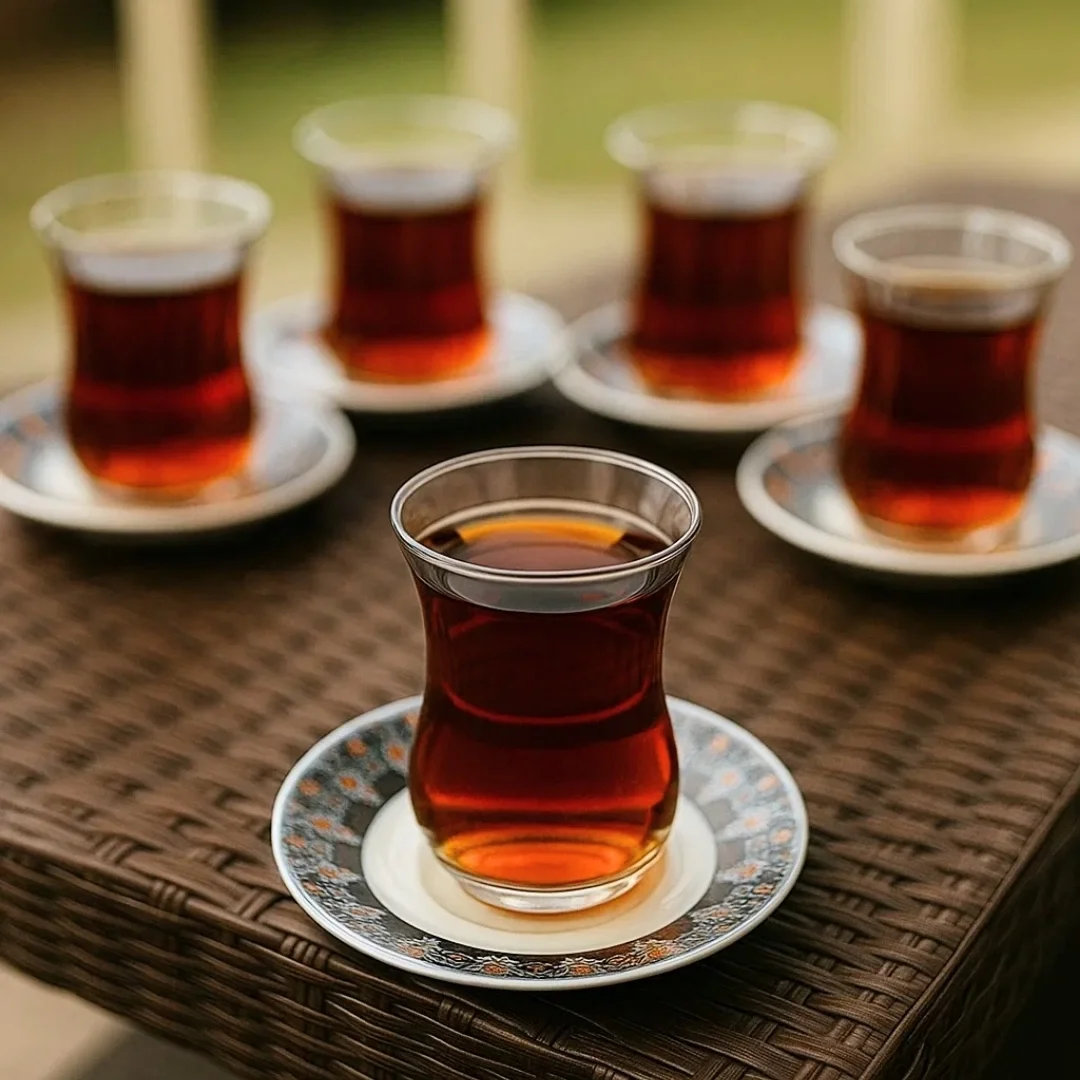 Etnik Desenli 6 lı Çay Tabakları