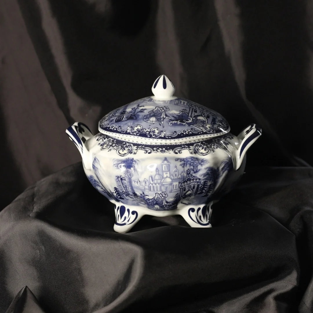 Mavi Beyaz Desenli Bavaria Porselen Şekerlik - Sofranıza Klasik Bir Zarafet Katın